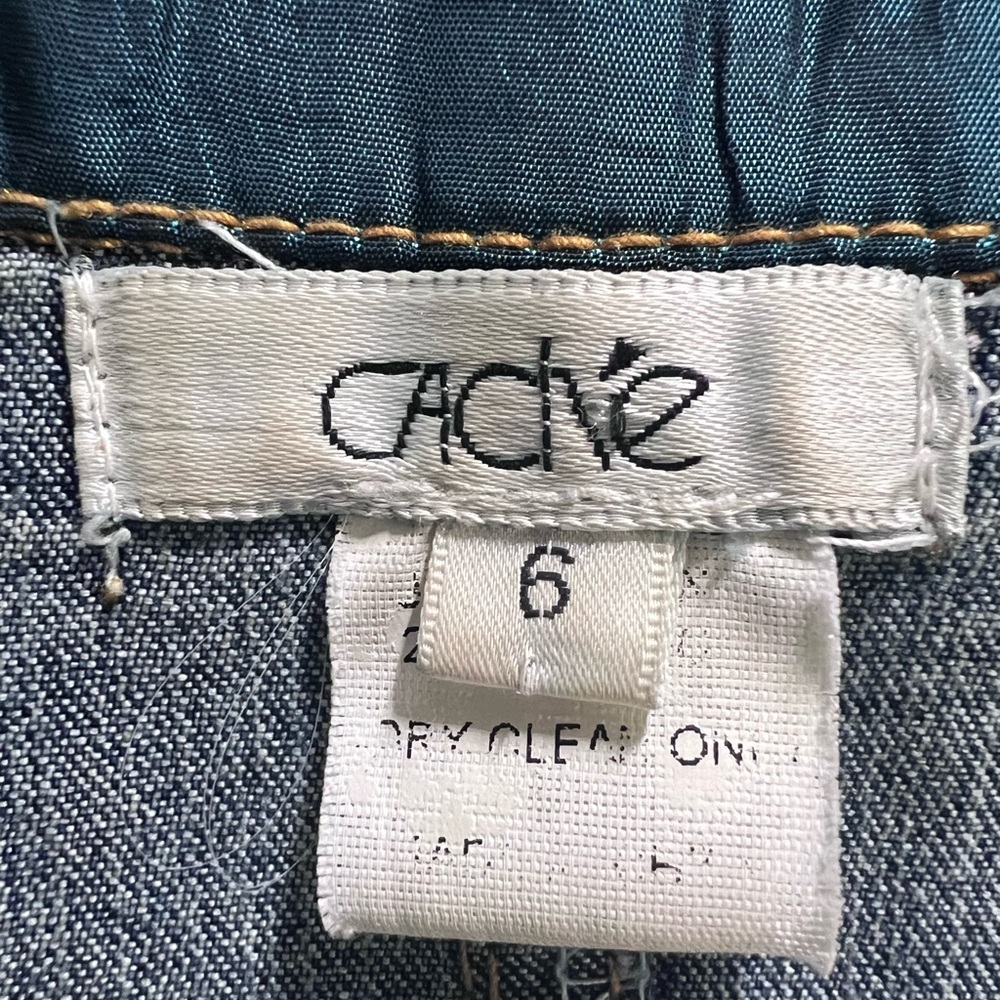 Y2K Cache Embellished Denim Jacket Sz 6 Beaded Lace Glam Boho Fairy Gypsy Boho - Picture 16 of 16